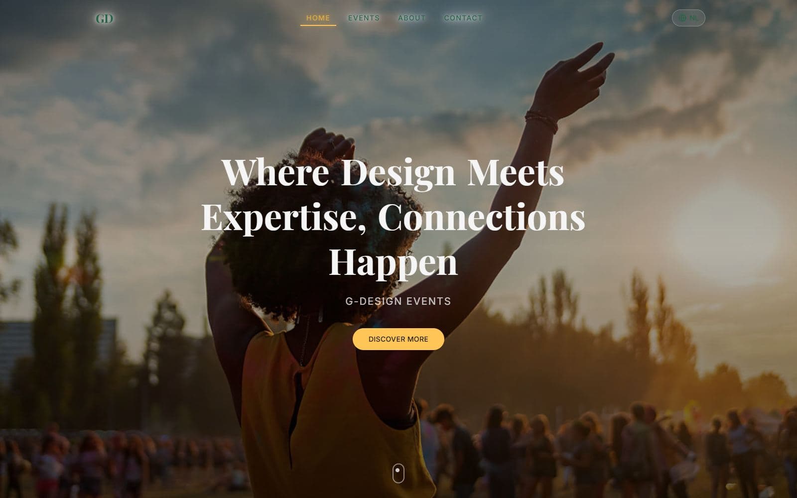 Preview van de site van G-Design Events